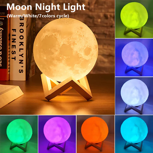 LED Moon Lamp Bedroom Decor